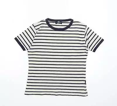 Buy Mission Womens Beige Striped Cotton Basic T-Shirt Size XL Round Neck • 5.50£