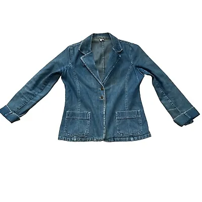 Buy Vintage Y2K Denim Etam Blazer Jacket Long Sleeve Size 14 Iconic Brand • 25£