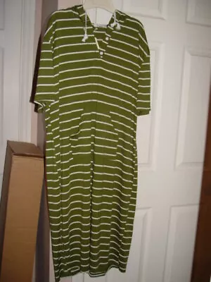 Buy Z Avenue USA Green White Striped Dress With Hoodie Size 3XL • 24.13£