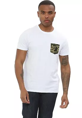 Buy New Men's Cotton Contrast Camouflage Pocket Plain Short Sleeve T-Shirt Tee Top • 5.99£