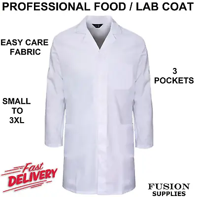 Buy White Lab Coat, Men's.ladies.chemistry,biology,kitchen,school,professional,dairy • 14.99£