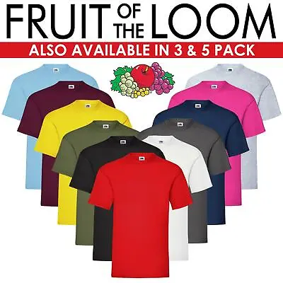 Buy Fruit Of The Loom Mens Womens T Shirts 100% Cotton Plain Short Sleeve Tee Shirt • 5.59£