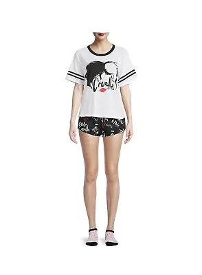 Buy Disney Cruella Black White Womens T-Shirt Shorts Socks 3 Piece Set Size XS (0-2) • 28.92£