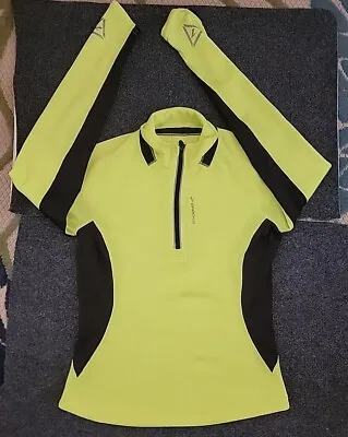 Buy Brooks Running Shirt Women Small Yellow Equilibrium Long Sleeve 1/2 Zip Athletic • 11.34£