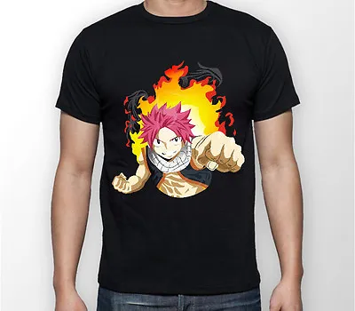 Buy Fairy Tail Natsu Dragneel Fire Fist Anime Unisex Tshirt T-Shirt Tee ALL SIZES • 17£