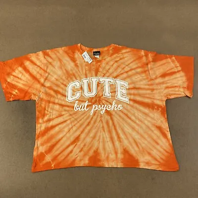 Buy Citi Trends Women's Plus Size 3X Orange Tie Dye  Cute But Psycho  Crop Top NWT • 12.18£