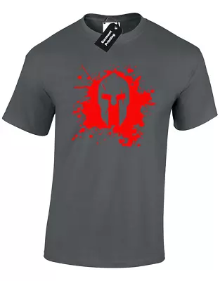 Buy Blood Spartan Helmet Mens T Shirt Mma Bodybuilding Training Top Gym New • 7.99£