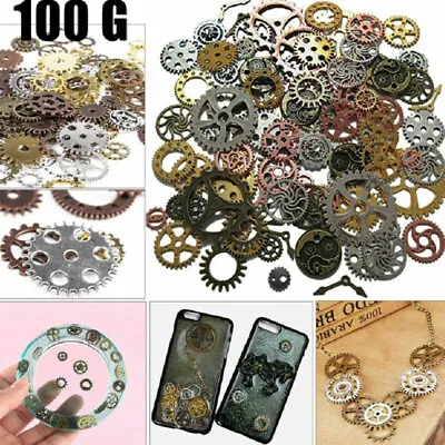 Buy 100g Watch Parts Steampunk Jewellery Art Craft Cyberpunk Cogs Gears Charms DIY • 3.96£