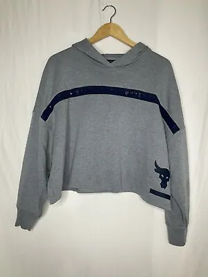Buy Woman’s Under Armour The Rock Cropped Hoodie Size L Gray Sweater • 17.10£