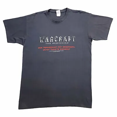 Buy Warcraft The Beginning Promo Tshirt | Action Fantasy Video Game Film Movie Grey • 25£