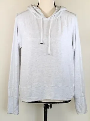 Buy ATHLETA Hoodie Drawstring Pullover Raglan Long Sleeve Gray Mesh Trim Size Small • 23.15£