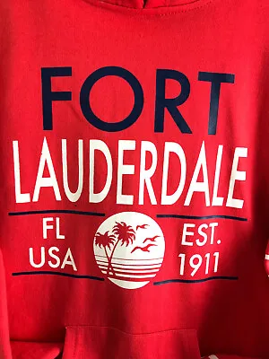Buy Pacific & Co. Fort Lauderdale Kids XL Red Long Sleeve Hoodie  • 6.64£