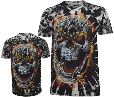 Buy HEAD SHOT Destruction Of A Skull Glow In The Dark Tie Dye T-Shirt M-4XL By Wild • 15.95£