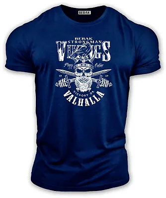 Buy Men's Short Sleeved T-Shirt Viking Strongman NEW Bebak In The Gym Cotton Fitted • 19.99£