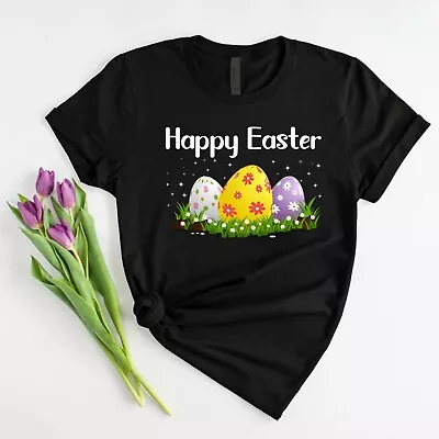 Buy Happy Easter T-Shirt With Festive Easter Egg Design - Unisex Spring Holiday Tee • 10.99£