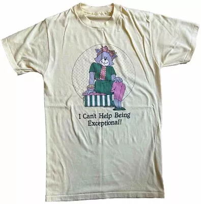 Buy Vintage 1988 I Can’t Help Being Exceptional Cat Kitty T Shirt Patty Reiss • 14.99£