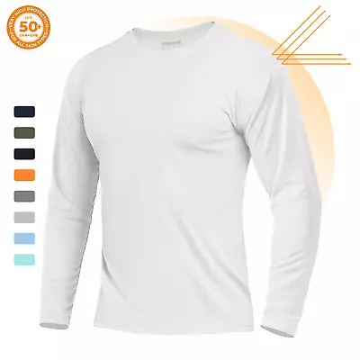 Buy Men's UPF 50+ Sun Protection UV SPF Shirts Long Sleeve Lightweight Quick Dry Tee • 19.18£