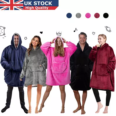 Buy Oversized Hoodie Blanket Soft Long Plush Sherpa Fleece Giant Hooded Sweatshirt • 11.55£