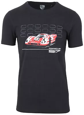 Buy Porsche Men's Short Sleeve T-Shirt 100% Cotton Black Crew Neck • 106.80£