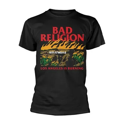 Buy BAD RELIGION - BURNING BLACK T-Shirt Medium • 18.99£