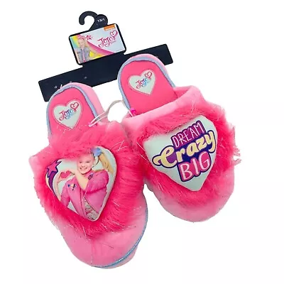Buy Jojo Siwa Slippers Girls Size 13/1 Pink Plush Dream Crazy Big House Shoes Scuffs • 12.51£