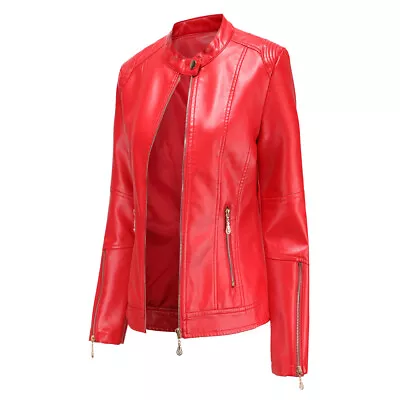 Buy Women Leather Jacket Designer Motorcycle Slim Fit Coat Genuine Leather Top* • 26.39£