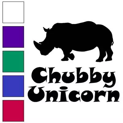 Buy Chubby Unicorn Rhino, Vinyl Decal Sticker, Multiple Colors & Sizes #6405 • 4.68£