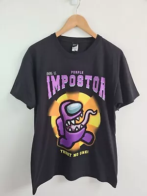 Buy Among Us Purple Inpostor Trust No One Graphic Print T-Shirt  Medium • 14.99£