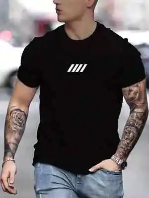 Buy Men's Slash Graphic Printed T-Shirt, Full Cotton Everyday Wear Soft Fit Tops Te! • 9.68£