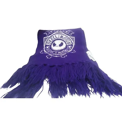 Buy Disney Parks Jack Skellington Purple Fringe Knit Winter Unisex Adult Long Scarf • 38.60£