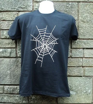 Buy Spider Web T Shirt, Spooky Halloween / Goth / Rock Black T Shirt • 4.79£