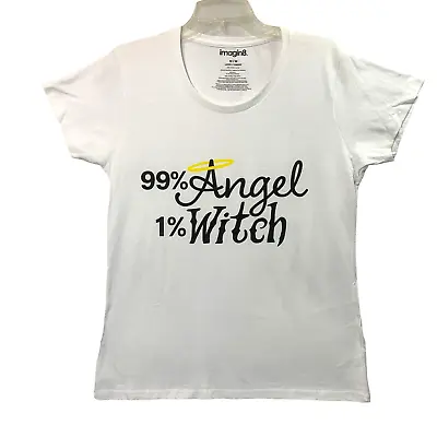 Buy Imagin8 Angel Witch T-shirt Ladies Women's Medium White Halloween Short Sleeves • 9.46£