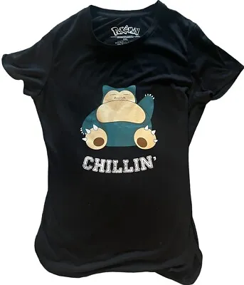 Buy Pokémon Youth Girls Snorlax Chillin’ Shirt Quote XXL • 12.62£