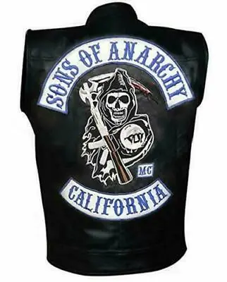 Buy Sons Of Anarchy Jax Teller Vest Motorcycle Club Sleeveless Leather Harley B • 99.88£