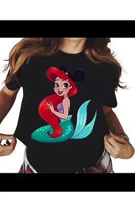 Buy Ariel Mermaid Print T-Shirt - Casual Top, UK Size 16-18 • 9.99£
