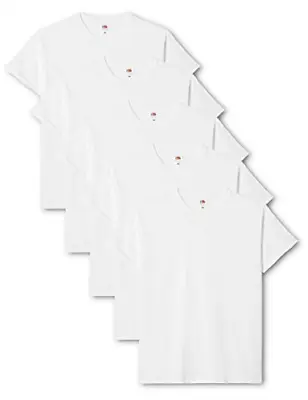 Buy 1 And 5 PACK White Fruit Of The Loom Original Crew Neck T Shirt-mens Tops Lot • 4.69£