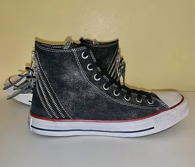 Buy Converse Chuck Taylor All Star Women’s Zipper Denim Hi Top Sneakers Size 10 • 24.12£