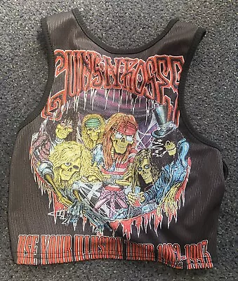 Buy Guns N Roses Vest Racer Crop Top Rock Band Merch T Shirt Size 12 Axl Rose Slash • 15.95£