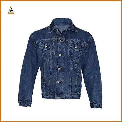 Buy Mens Denim Jeans Jacket Causal Classic Tough Heavy Duty Work Wear Trucker Coat • 14.99£