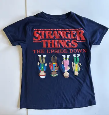 Buy Stranger Things The Upside Down 8 Bit Pixels Youth Kids T-Shirt Netflix Size M • 5.78£