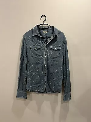 Buy ALLSAINTS Denim Shirt Jacket All 100% Cotton Unique Design Size SMALL S VGC • 9.99£