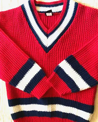 Buy BODY RAGZ Boy MEDIUM 12-14 Red Sweater Pullover Knit Oversized Active Sport • 19.70£