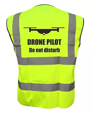Buy Drone Pilot Do Not Disturb Yellow Hi Viz Vis Waistcoat Vest, Safety Vest • 7.99£