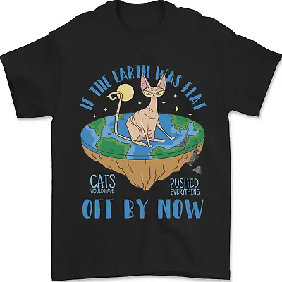 Buy If The Earth Was Flat Funny Cats Society Mens T-Shirt 100% Cotton • 8.49£