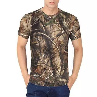 Buy Men's Camouflage Jungle Print T-shirt Jungle Tree Hunting Short Sleeve Top • 8.45£
