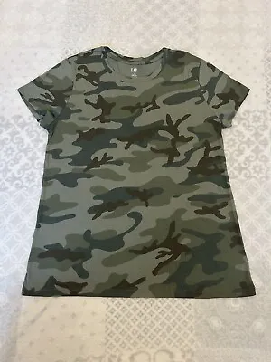 Buy Unwanted - Ladies Gap T-Shirt Green Camo Size Large • 7£