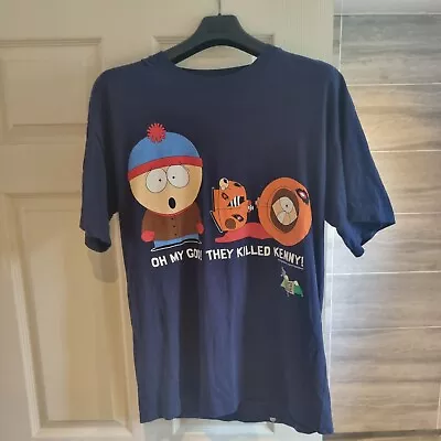 Buy Vintage 1998 South Park Mens Tshirt Blue Size L They Killed Kenny Cartman  • 14£