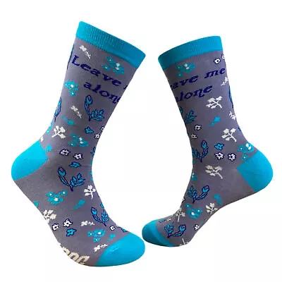 Buy Women's Leave Me Alone Socks Funny Introvert Loner Floral Sarcastic Gift • 14.20£