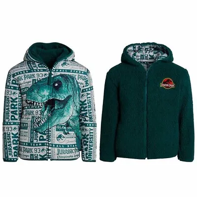 Buy JURASSIC WORLD Boys 6 Full Zip Soft Fleece Reversible Jacket Sweater NEW • 11.81£