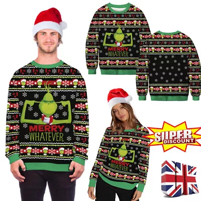 Buy UK Men /Women The Grinch Christmas Party Jumper Xmas Ugly Sweatshirt Costume-NEW • 19.99£